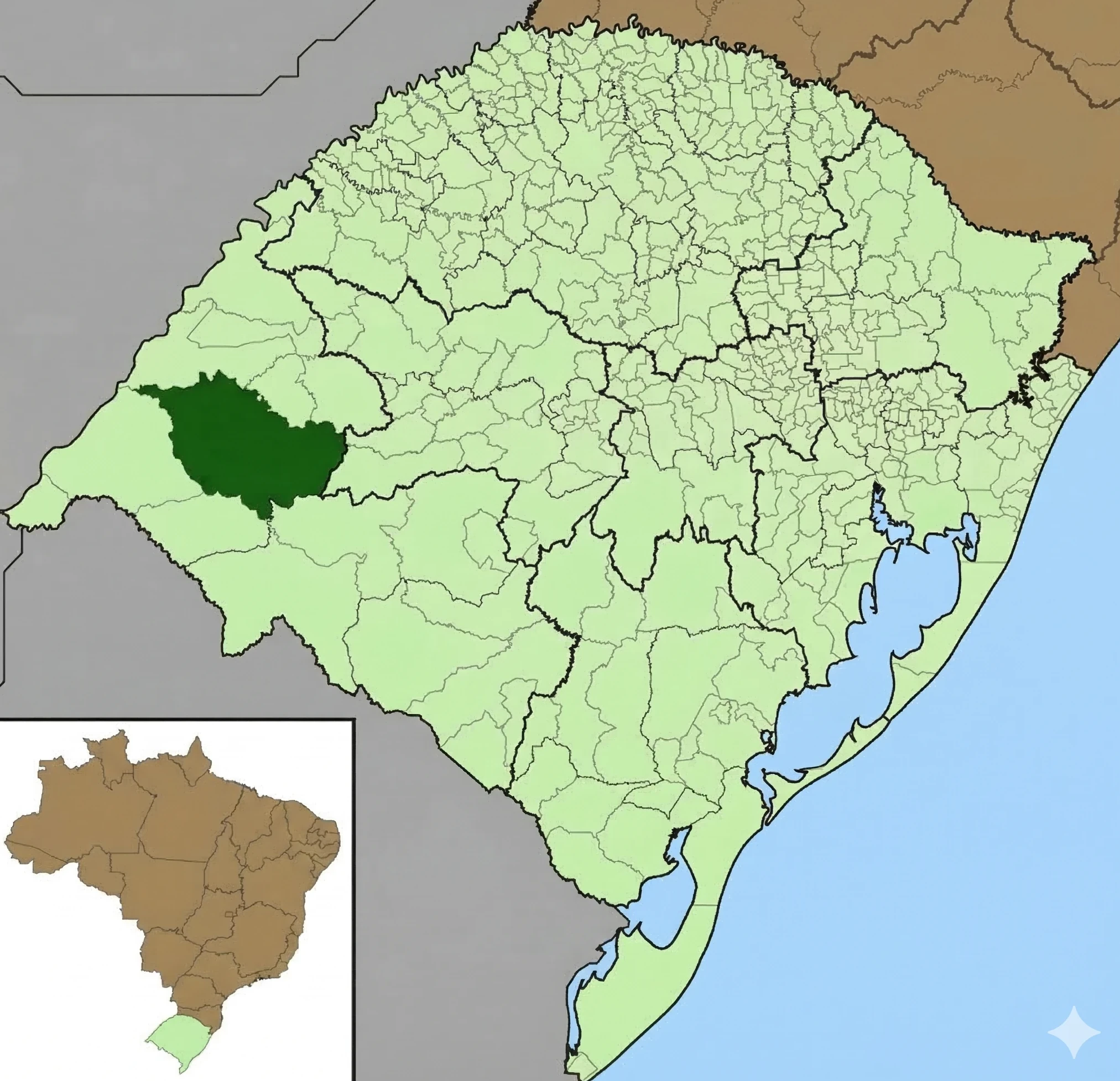 Mapa de Alegrete no Rio Grande do Sul